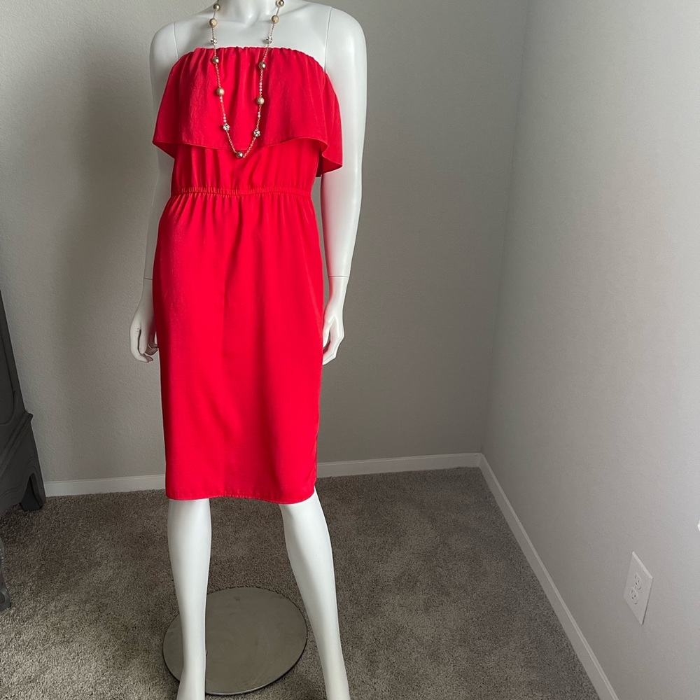 BCBG Red Halter Sundress Cocktail Night Out